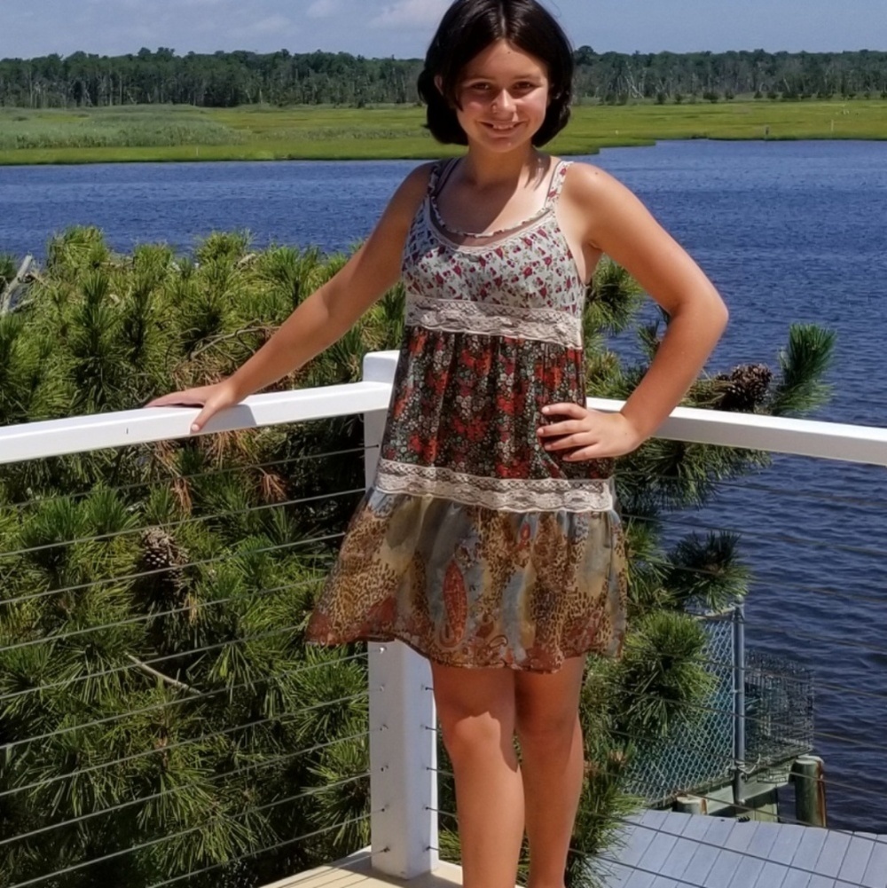 American Rag Junio floral Animal lace strap dress